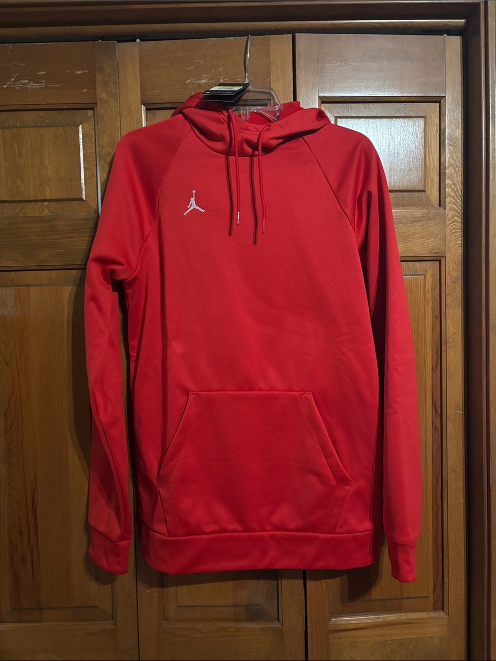 Jordan Red Crewneck Hoodie with White Jumpman Logo